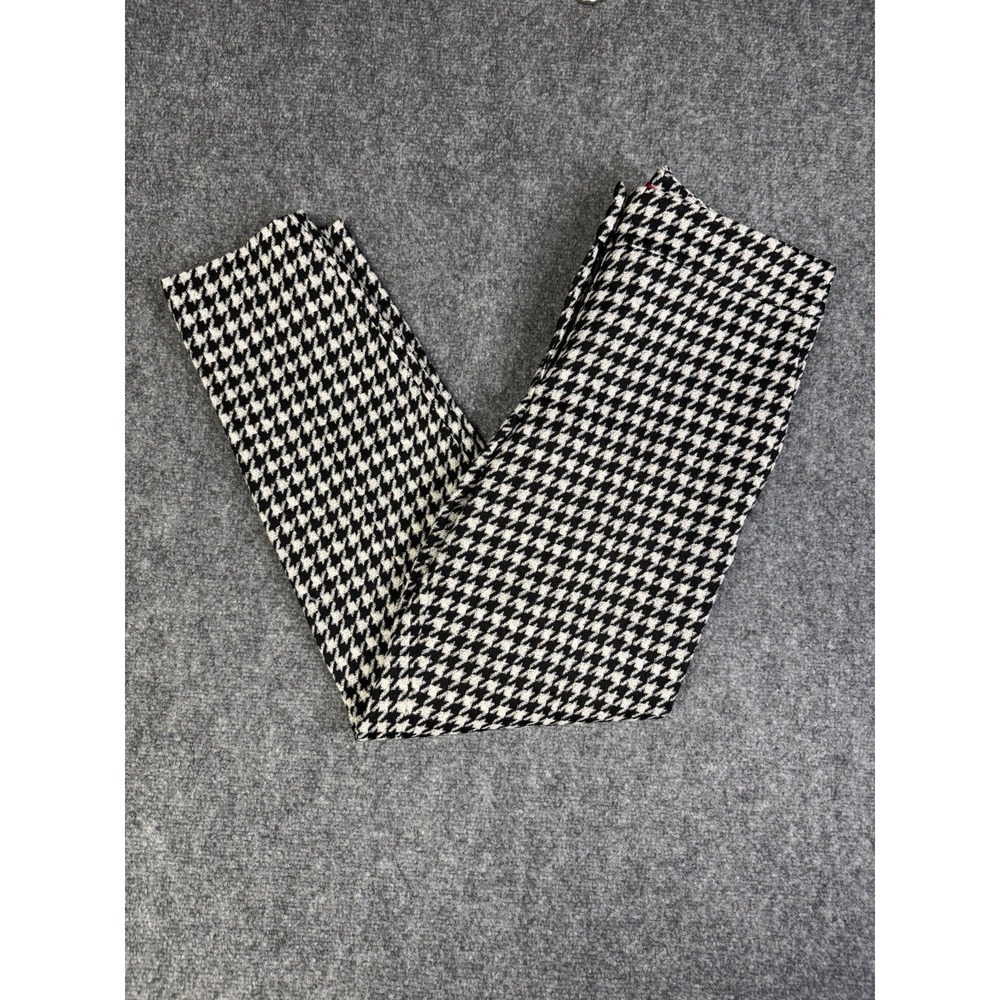 Women's Hugo Boss Houndstooth Pattern Trousers Pants Size 8 Black & White Dress